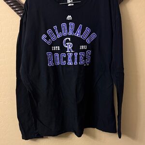 Black Long Sleeve Colorado Rockies Tee